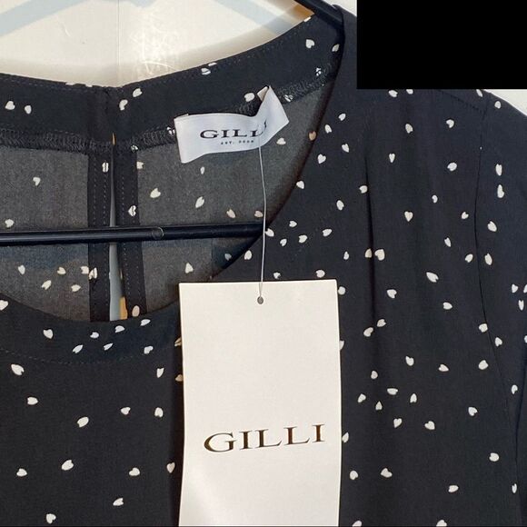 Modcloth Gilli heart abtract print flutter sleeve blouse top S NWT - Picture 5 of 6